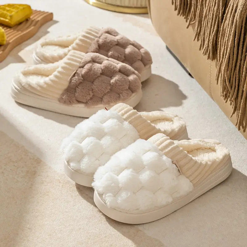 Women Cotton Plush Slippers Winter Warm Indoor - Image 39