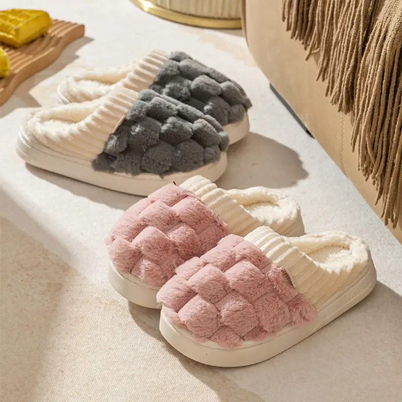 Women Cotton Plush Slippers Winter Warm Indoor - Image 40