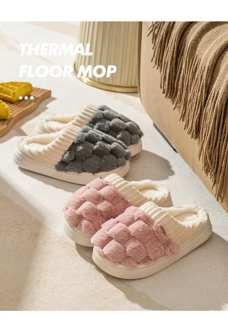 Women Cotton Plush Slippers Winter Warm Indoor — feature 19