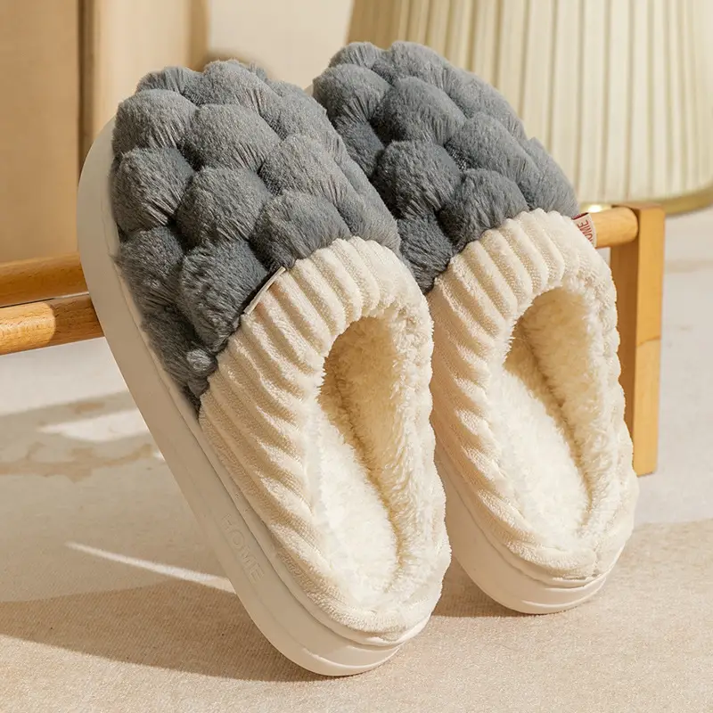 Women Cotton Plush Slippers Winter Warm Indoor - Image 5