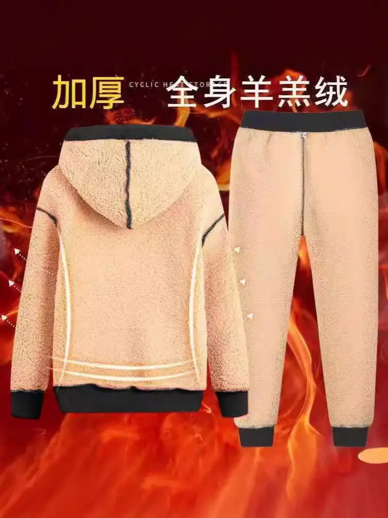 Men Black Fleece Jogger Pants with Hoodie Set - Image 17