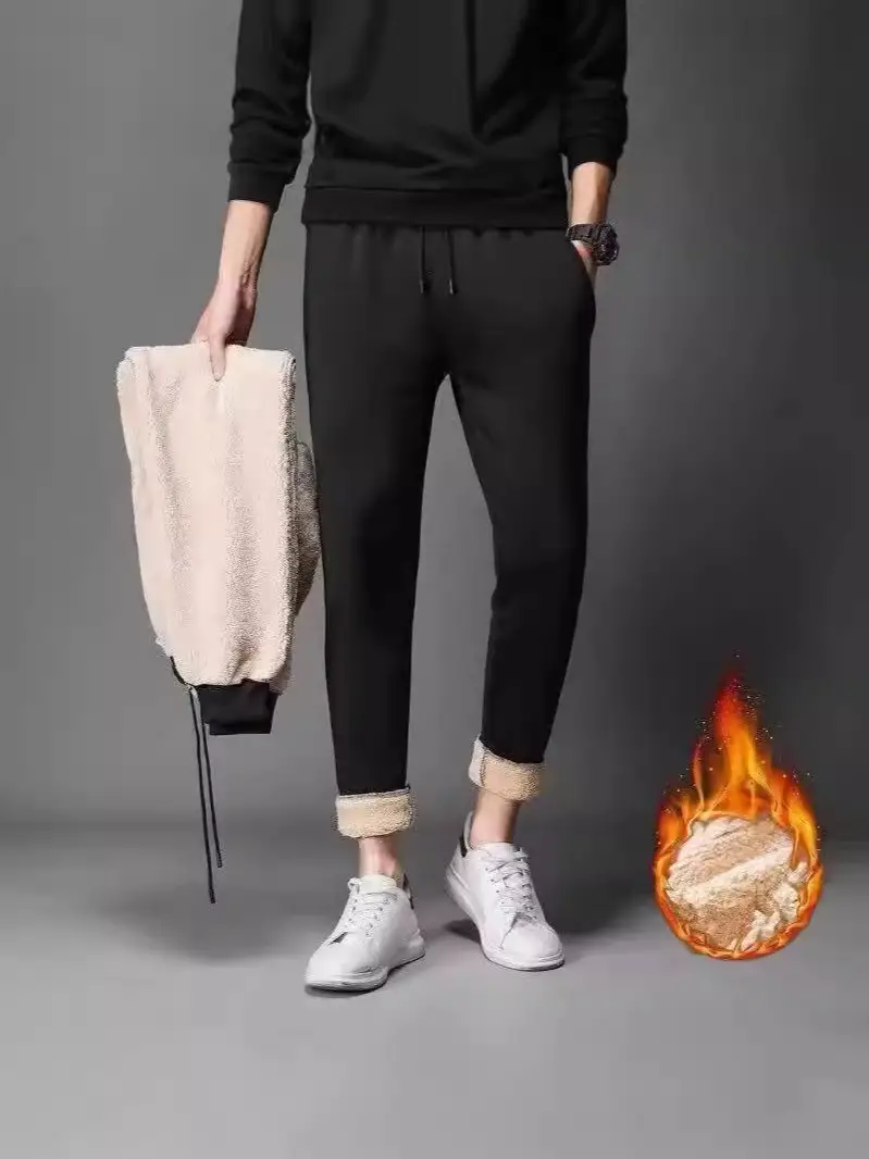 Men Black Fleece Jogger Pants with Hoodie Set - Image 20