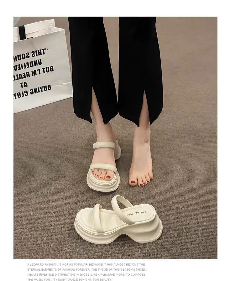Thick-soled height-increasing sandals and slippers for women's 2025 summer latest outdoor wear fashionable all-match casual small one-word sandals with sandals — feature 15