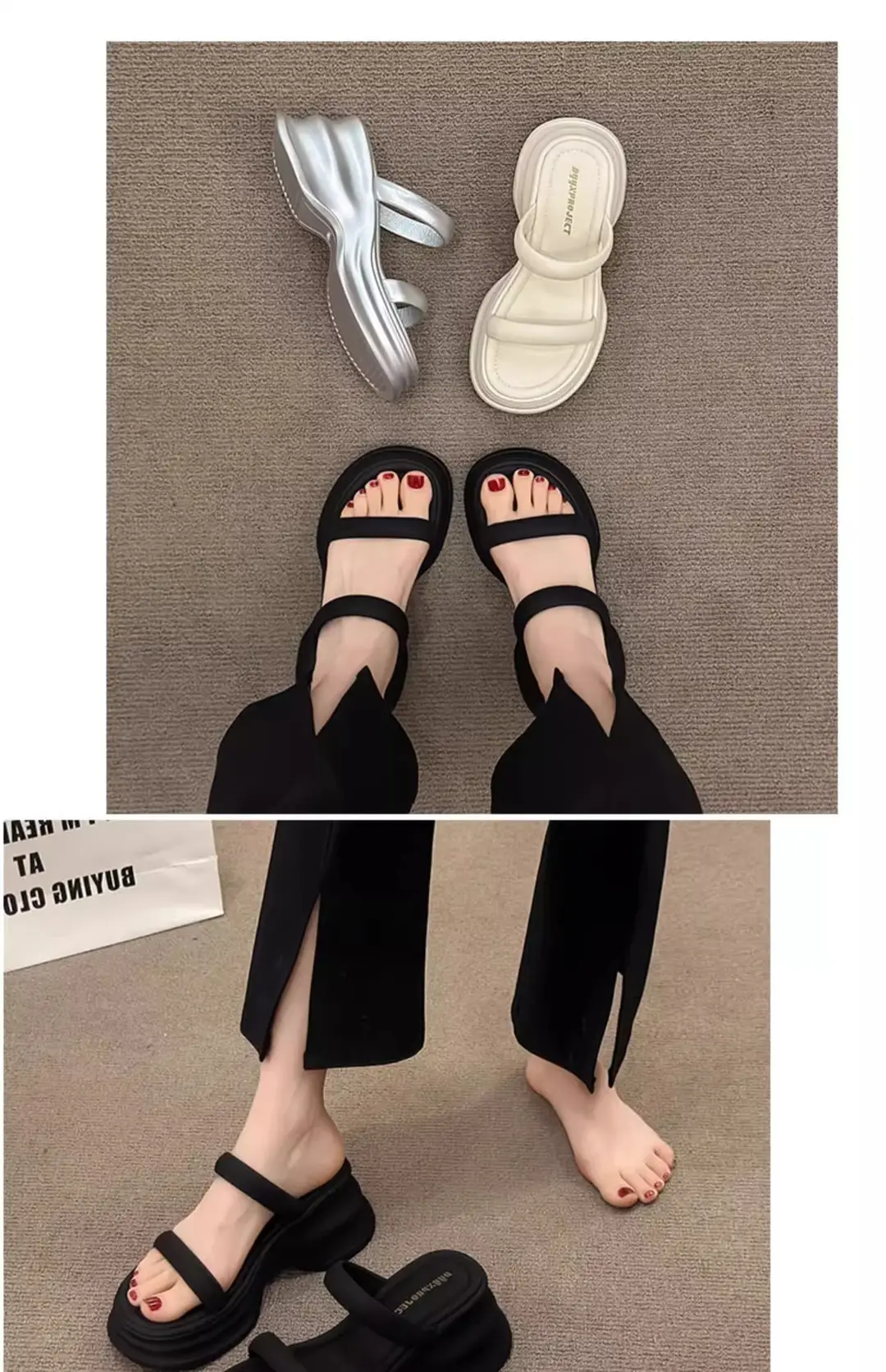 Thick-soled height-increasing sandals and slippers for women's 2025 summer latest outdoor wear fashionable all-match casual small one-word sandals with sandals — feature 19