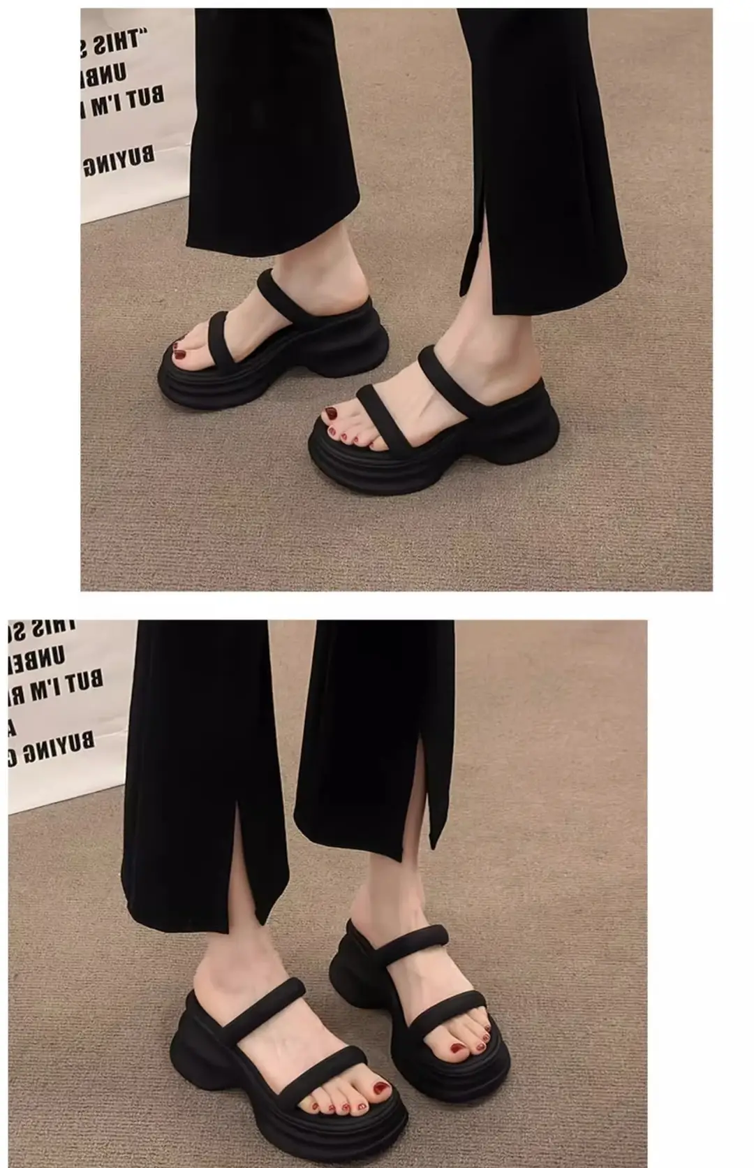 Thick-soled height-increasing sandals and slippers for women's 2025 summer latest outdoor wear fashionable all-match casual small one-word sandals with sandals — feature 21