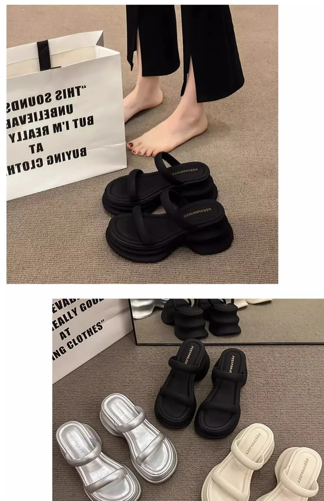 Thick-soled height-increasing sandals and slippers for women's 2025 summer latest outdoor wear fashionable all-match casual small one-word sandals with sandals — feature 23