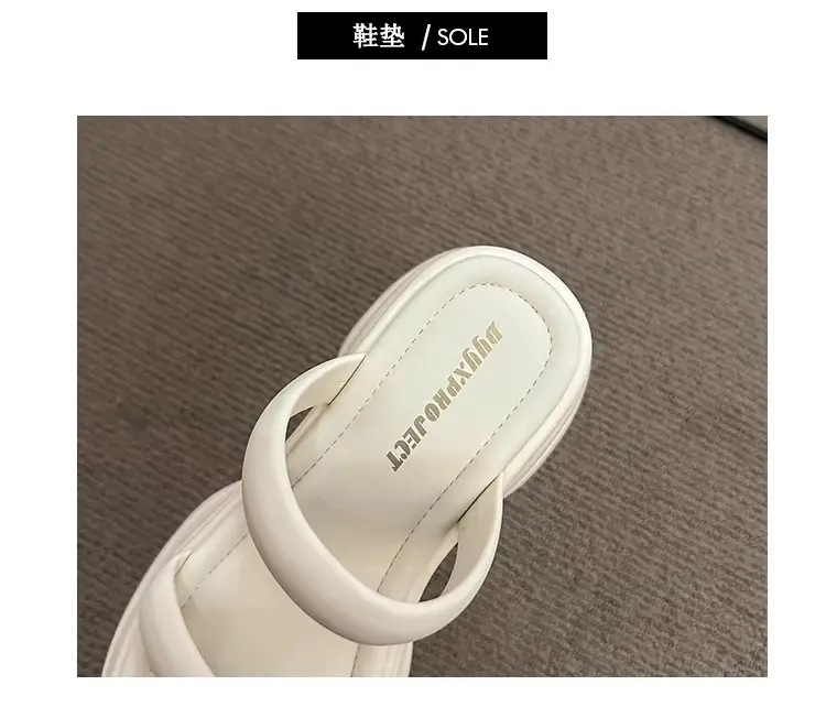 Thick-soled height-increasing sandals and slippers for women's 2025 summer latest outdoor wear fashionable all-match casual small one-word sandals with sandals — feature 5