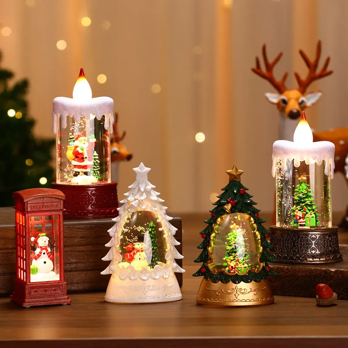 Christmas Wind Luminous Candle Lamp Set of 4 - Image 29