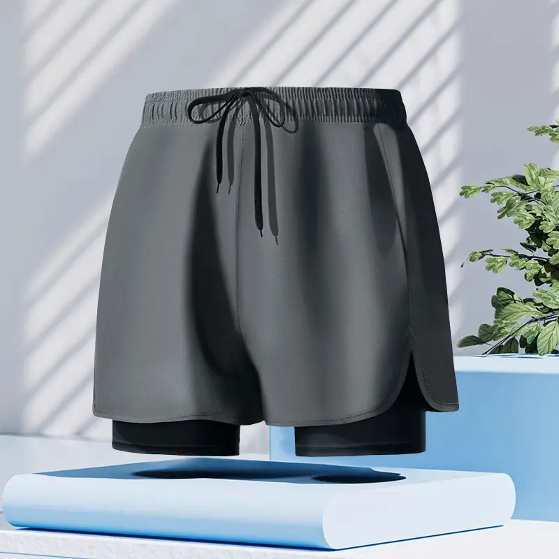 in stock swimming trunks men's anti-embarrassment new quick-drying plus size boxer swimsuit professional hot spring swimming full set of equipment