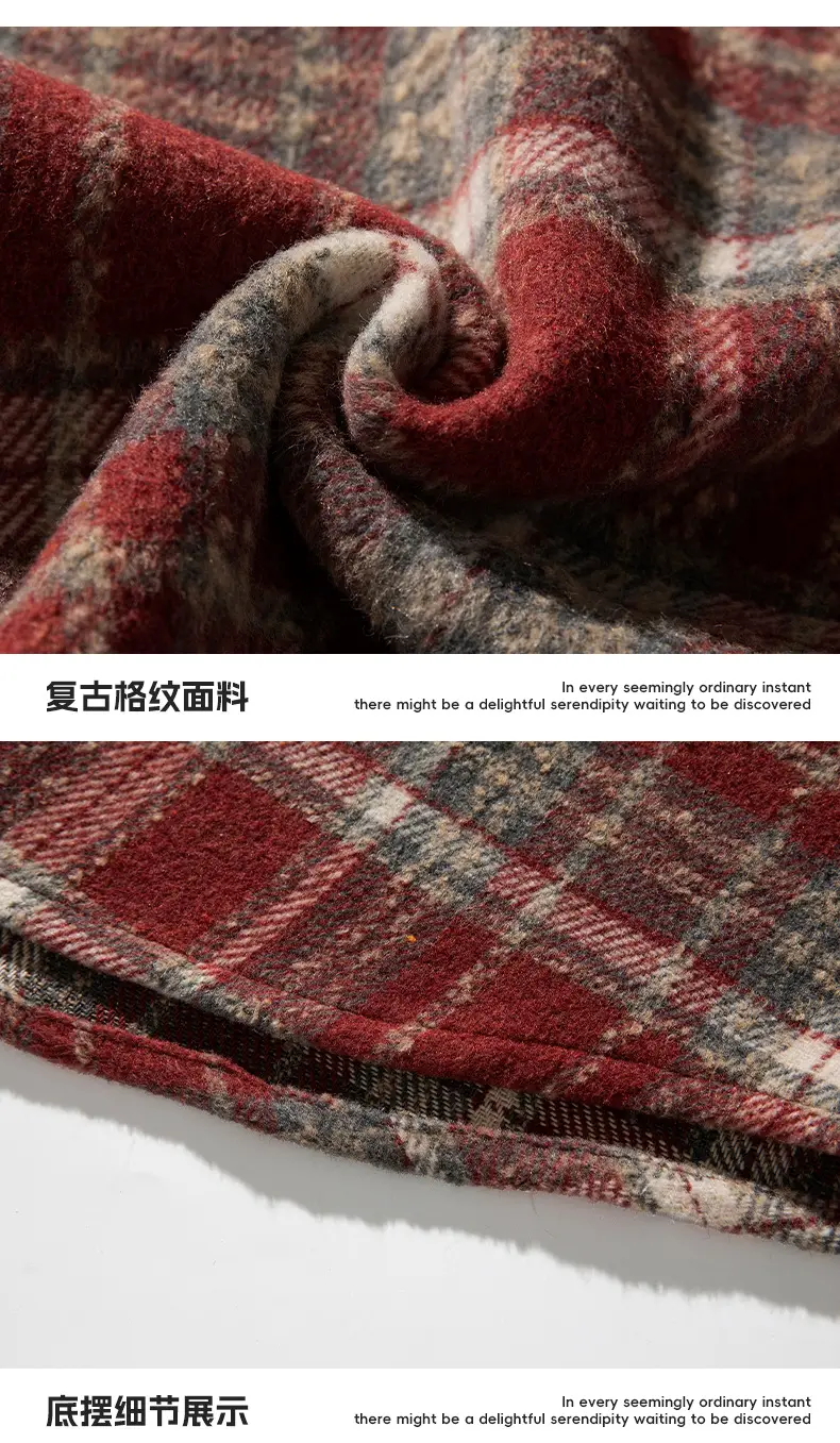 Men Red Plaid Long Sleeve Shirt Q — feature 24