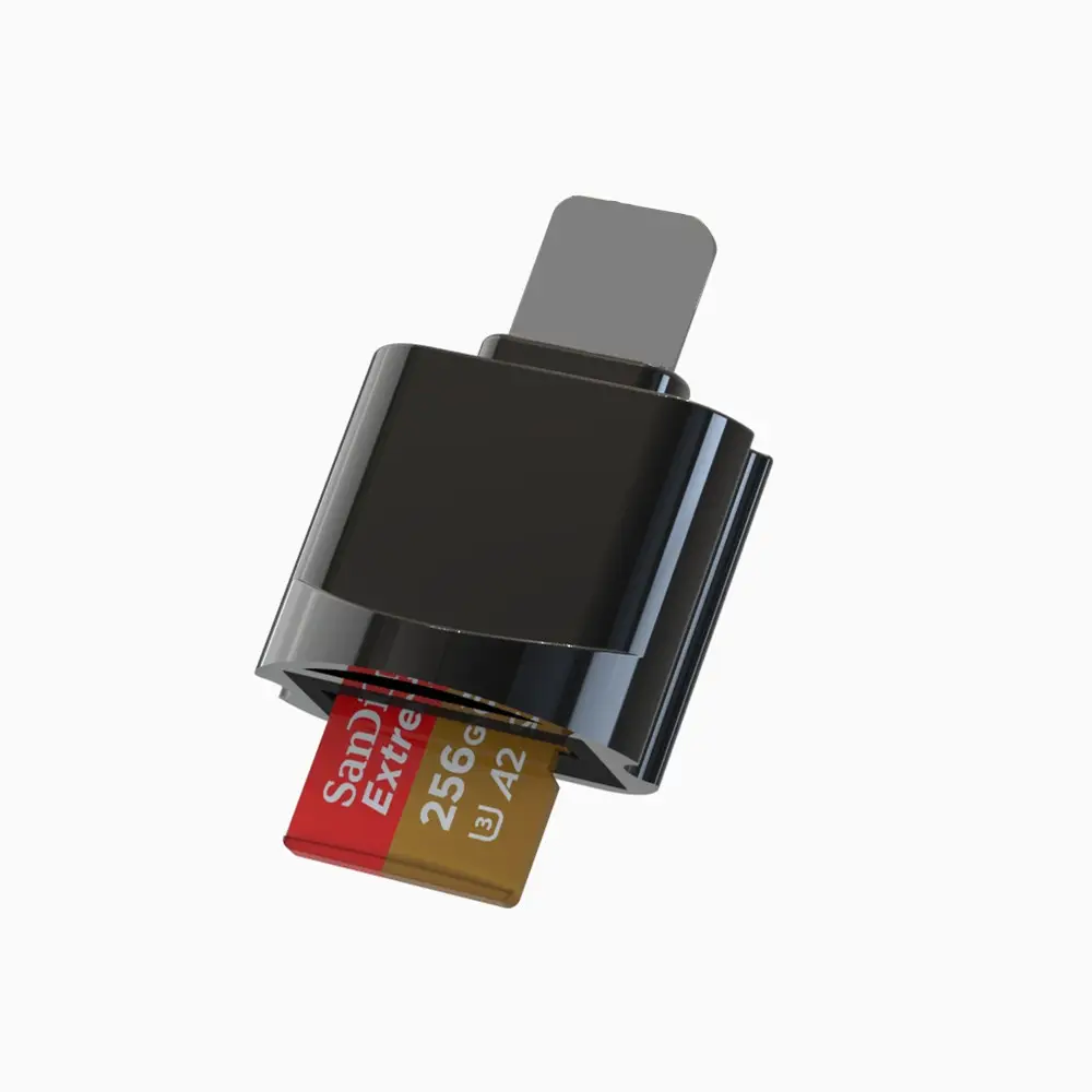 Type-C USB 2.0 Micro USB Keychain Reader Blue - Image 10
