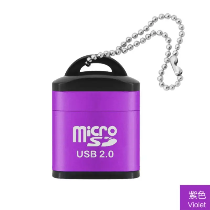 Type-C USB 2.0 Micro USB Keychain Reader Blue - Image 13