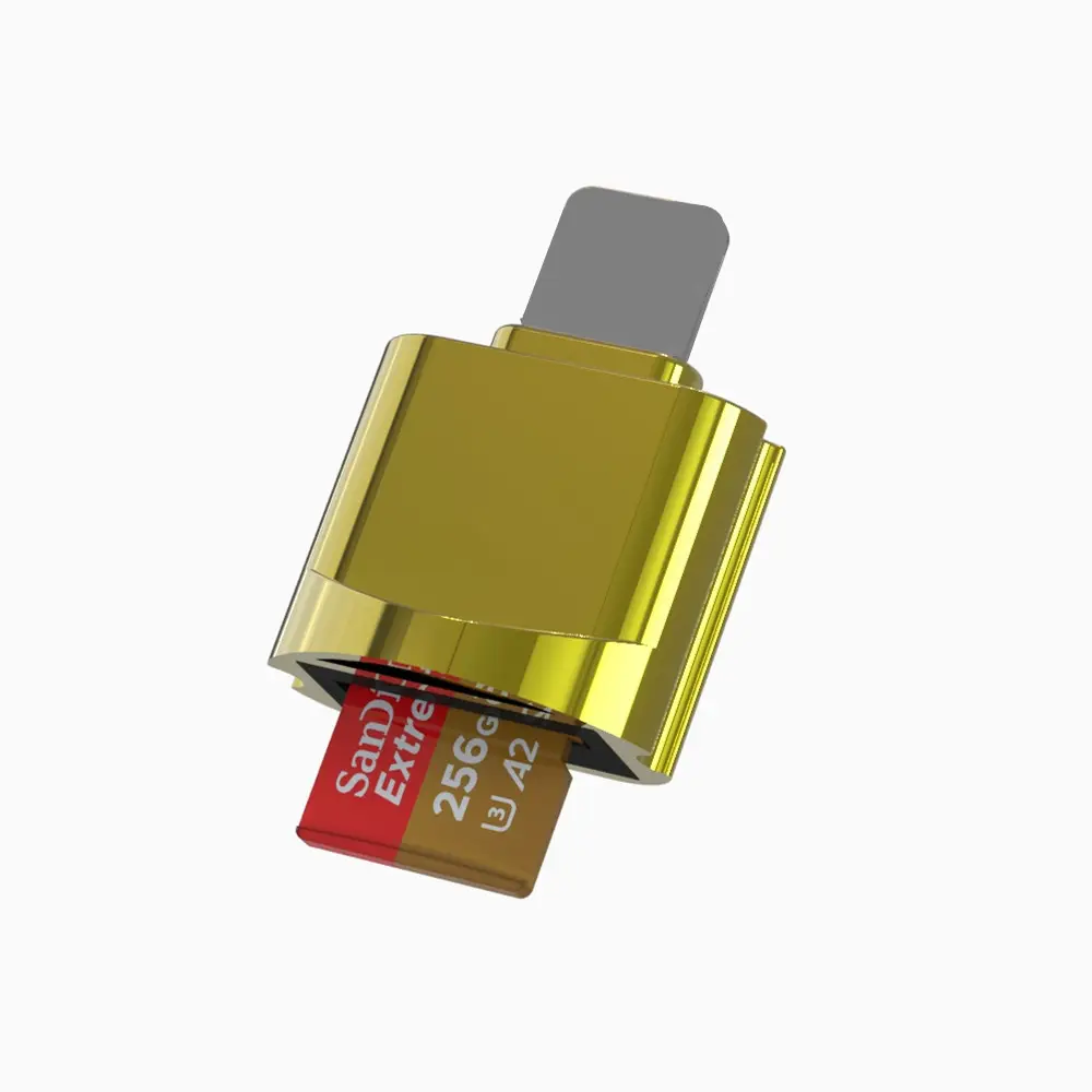 Type-C USB 2.0 Micro USB Keychain Reader Blue - Image 8