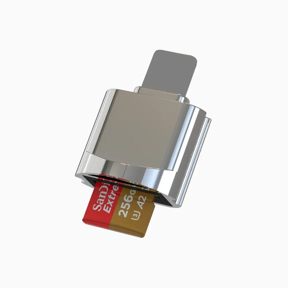 Type-C USB 2.0 Micro USB Keychain Reader Blue - Image 9