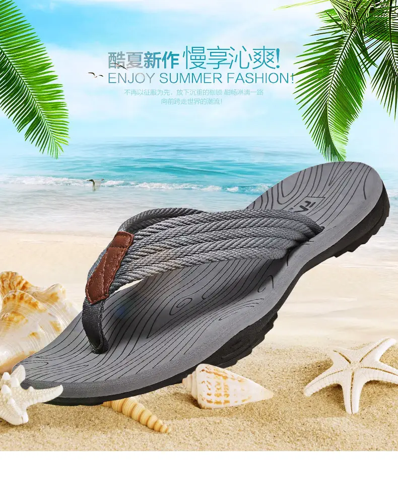 2024 Cross-border Casual Men's Slippers Men's Summer Sandals Korean Style Beach Fashionable Outfit Non-slip Vietnam Flip-flops — feature 1
