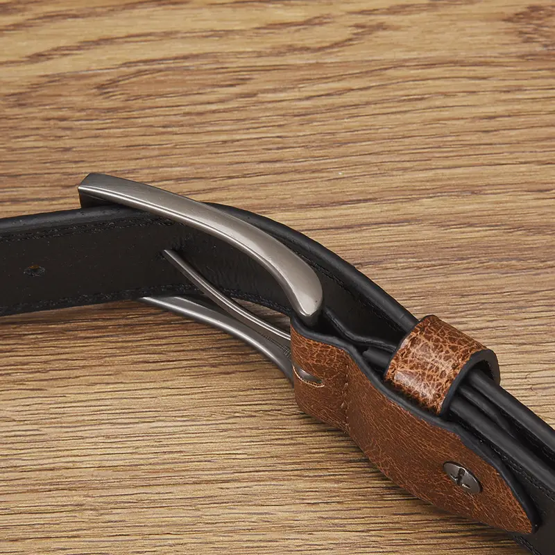 Men's Brown Croc Leather Belt with Silver Buckle 2026 - Image 8