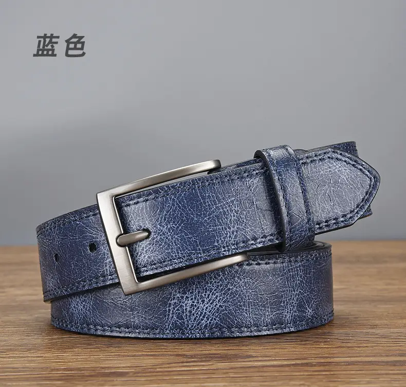 Men's Brown Croc Leather Belt with Silver Buckle 2026 — feature 10