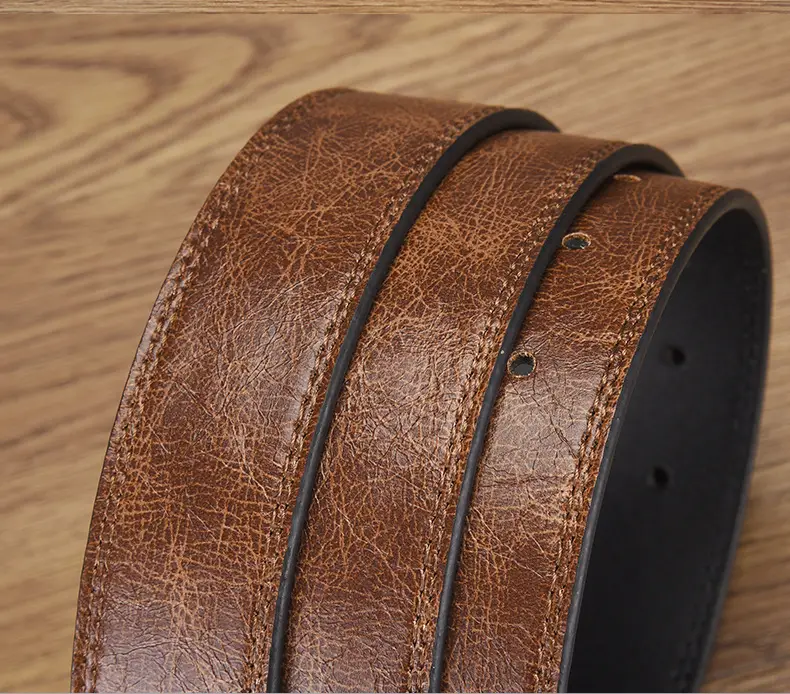 Men's Brown Croc Leather Belt with Silver Buckle 2026 — feature 9