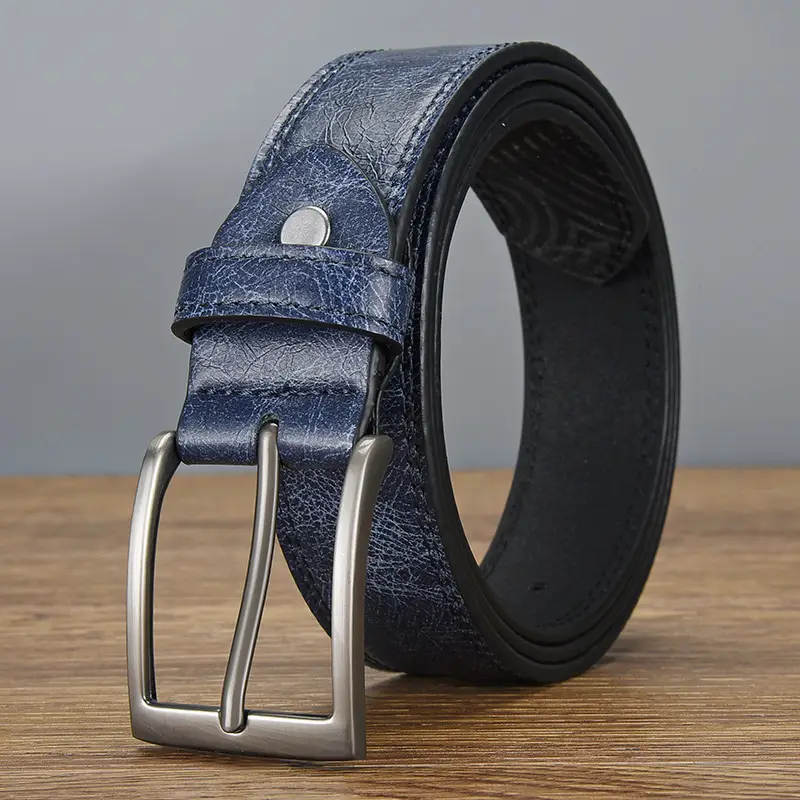 Men's Brown Croc Leather Belt with Silver Buckle 2026 - Image 2
