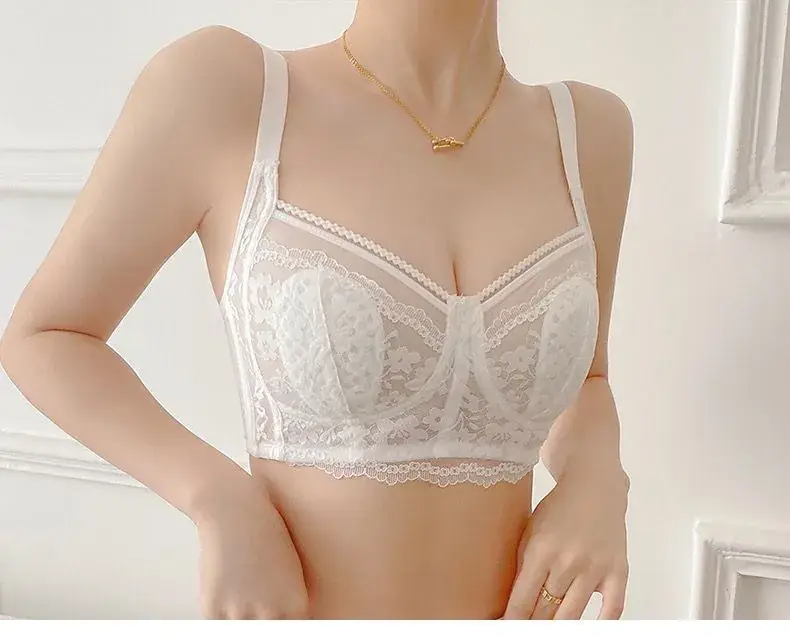 Women's Large Chest White Lace Underwear Summer Bra — feature 20
