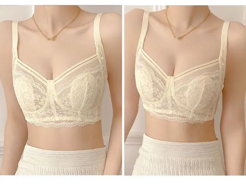 Women's Large Chest White Lace Underwear Summer Bra — feature 21