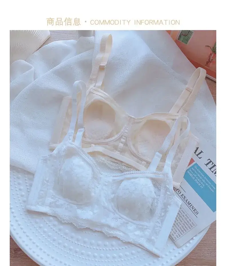 Women's Large Chest White Lace Underwear Summer Bra — feature 7