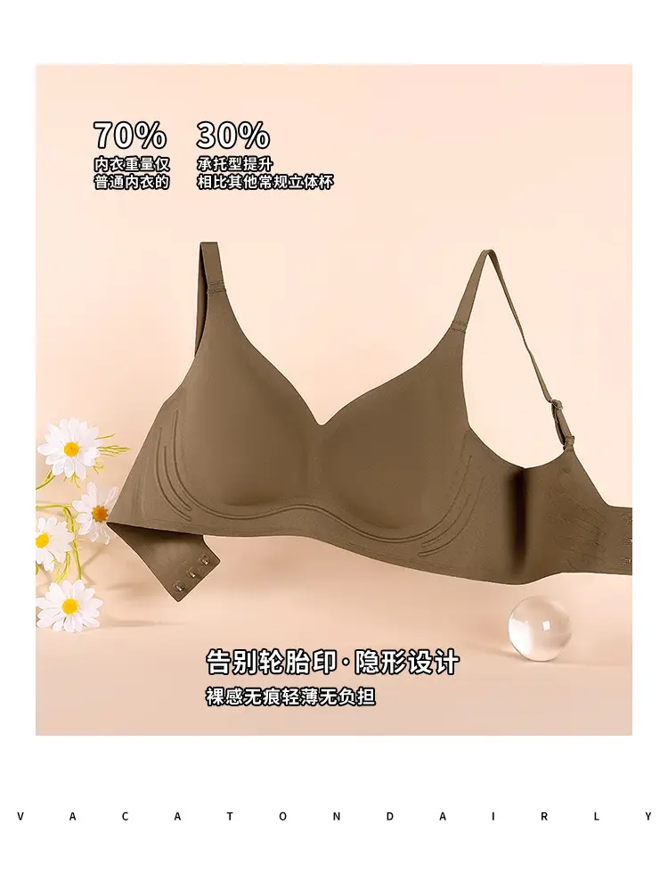 Traceless Rabbit Ear Underwear Women's Large Chest Small Slim — feature 3