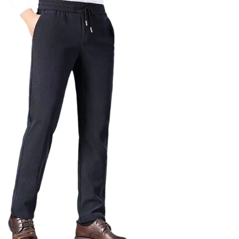 Men's Dark Blue Corduroy Pants Thick Fleece Lined Winter Casual - Image 26
