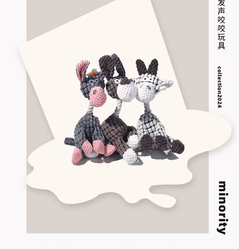 Pet Toys Dog Bite Toys Dog Bite Vocal Toys Funny Donkey Bite Resistant Molar Pet Plush Toys Wholesale — feature 3