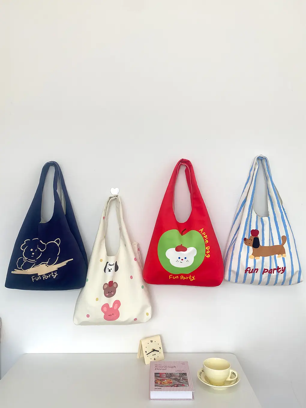 Cute Flocking Cartoon Vest Bag Large Capacity Light Blue — feature 8