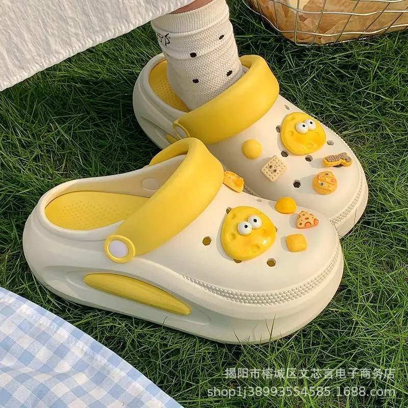 Cheese air cushion hole shoes yellow