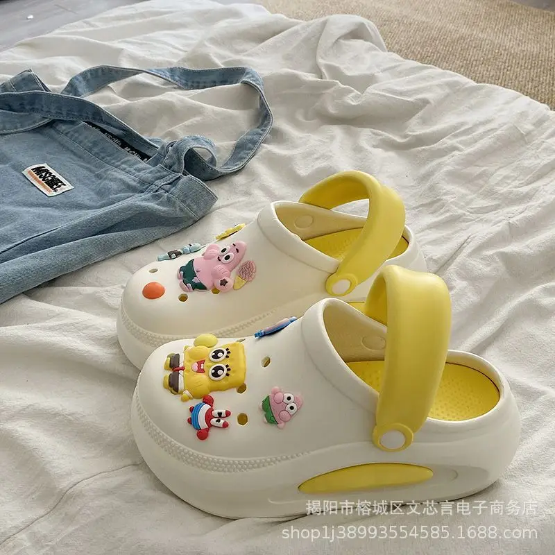 Sponge air cushion hole shoes yellow
