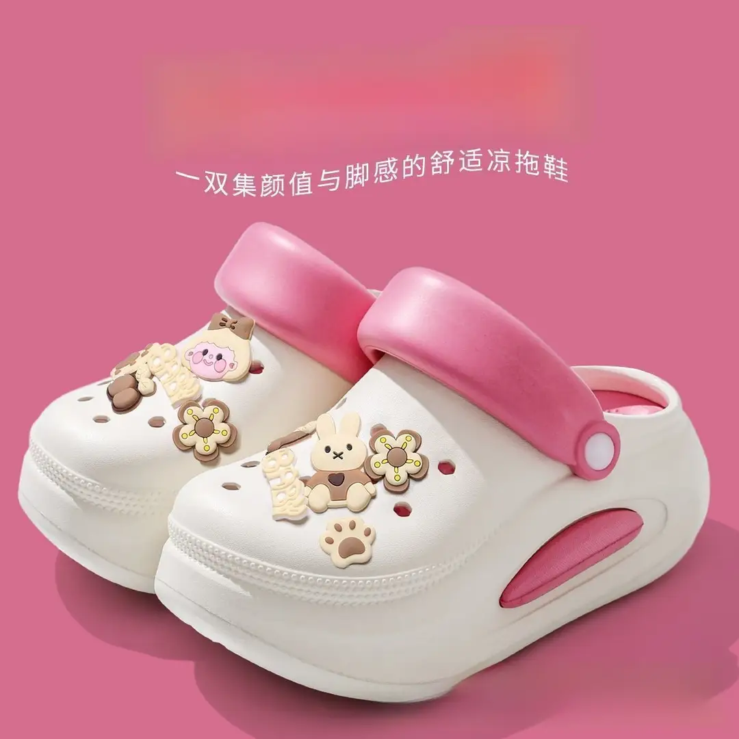 Women's New Croc Shoes Women's Thick-Soled Increased Outerwear Sandals Slippers Women's Summer Cross-Border Wholesale - Image 53