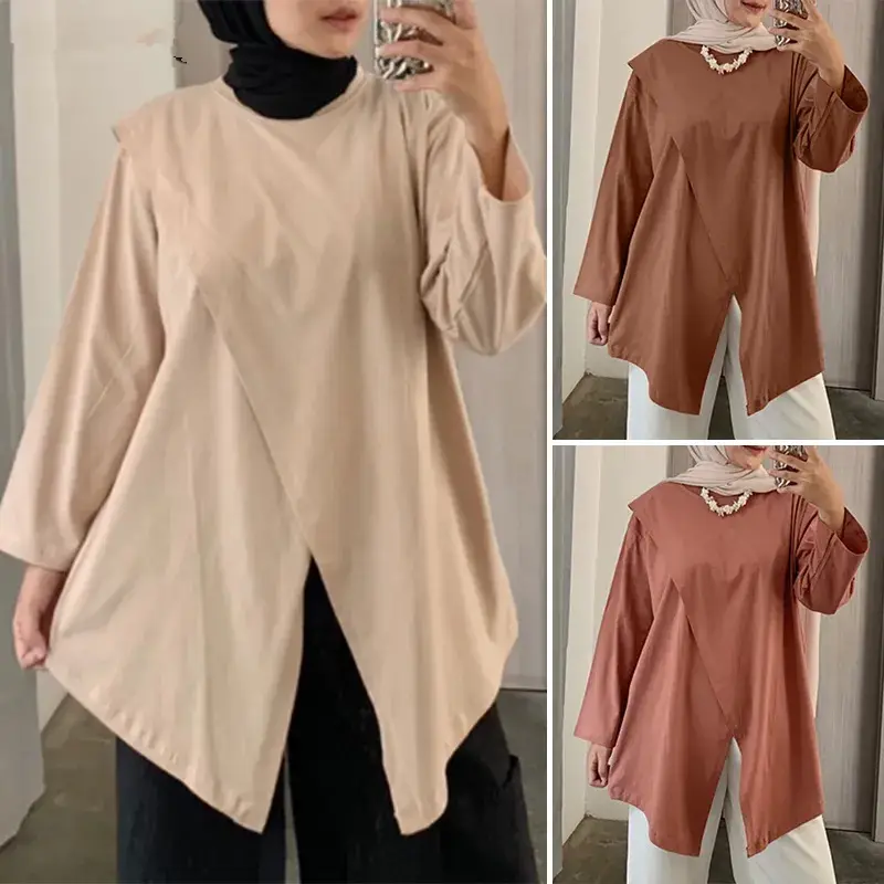 Muslim Ethnic Long Sleeve Tunic Brown Cross Border