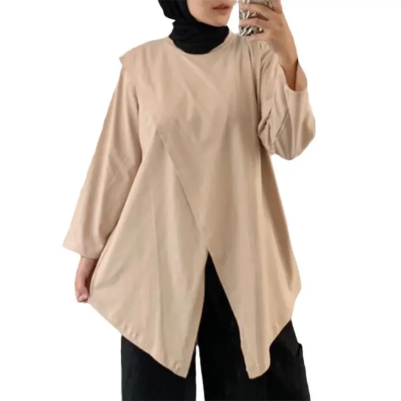Muslim Ethnic Long Sleeve Tunic Brown Cross Border - Image 5