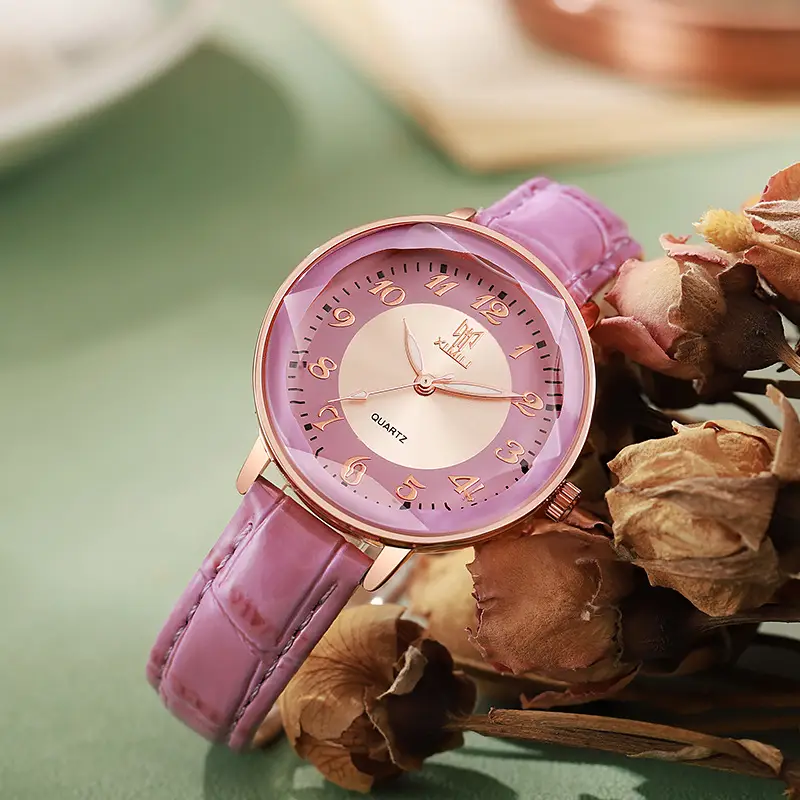 Women's Rose Gold Digital Quartz Watch with White Strap - Image 7