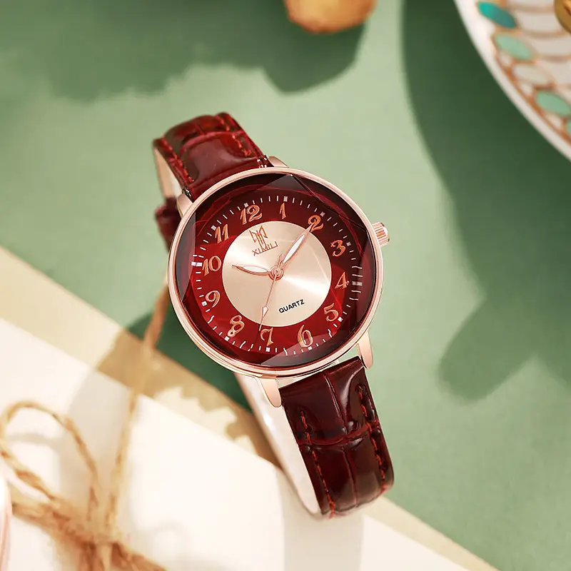 Women's Rose Gold Digital Quartz Watch with White Strap — feature 10