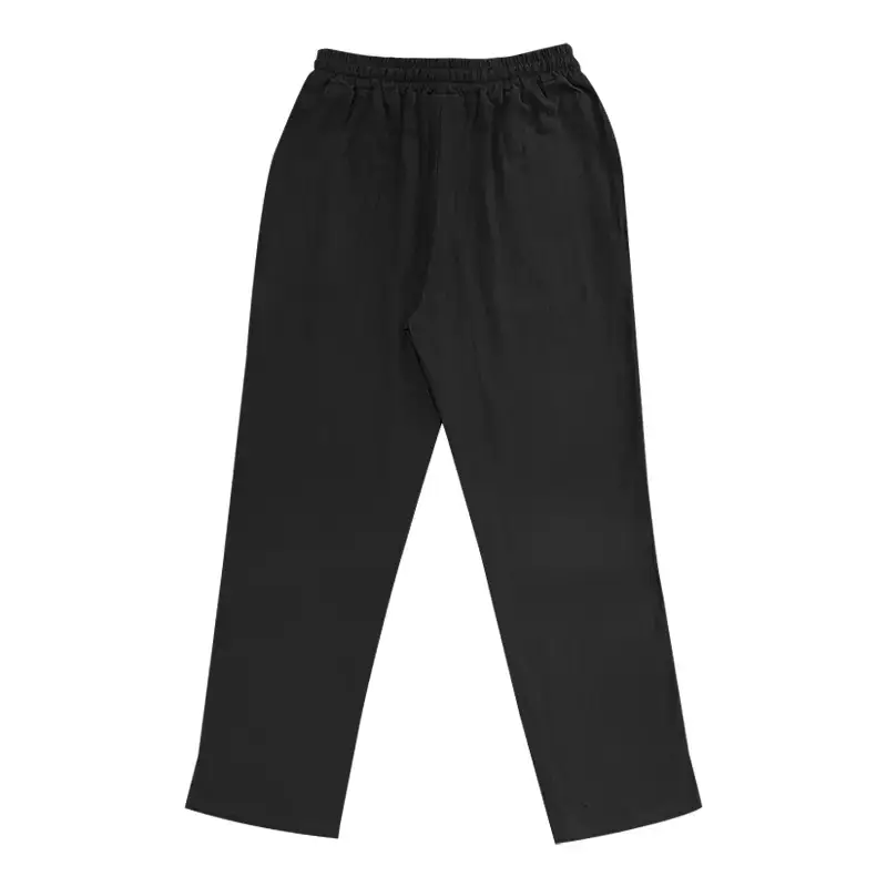 Men's White Hip-hop Casual Trousers Cotton Linen Loose Fit — feature 41