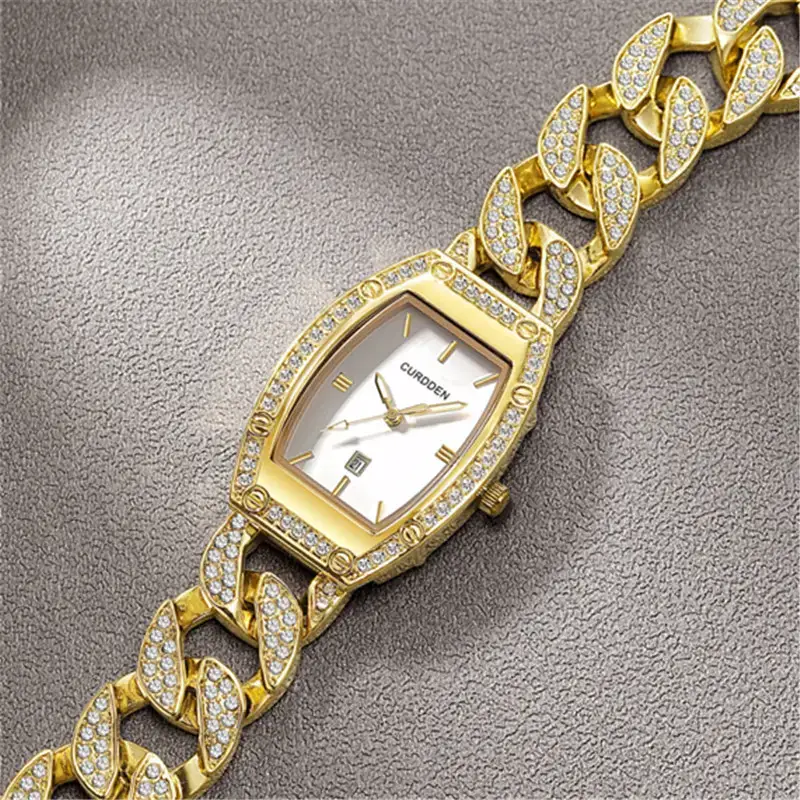 Gold Diamond Watch for Women Girls Luxury Date Quartz