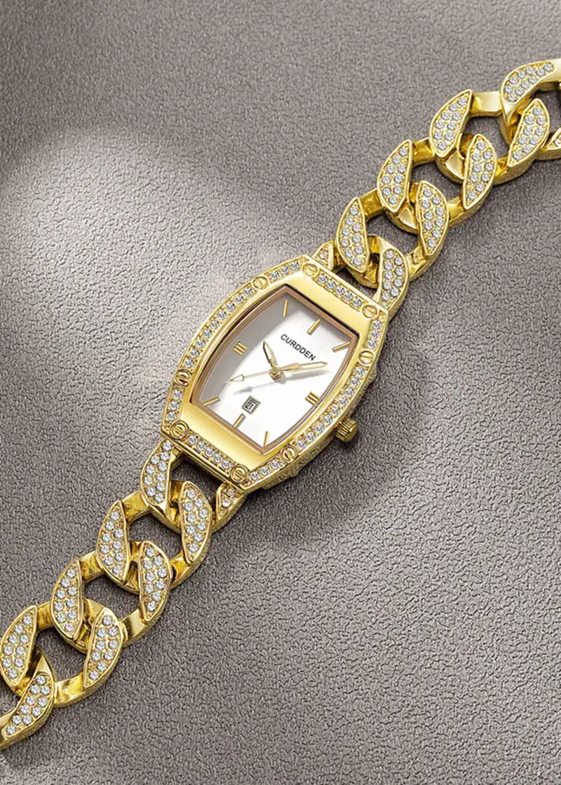 Gold Diamond Watch for Women Girls Luxury Date Quartz — feature 11