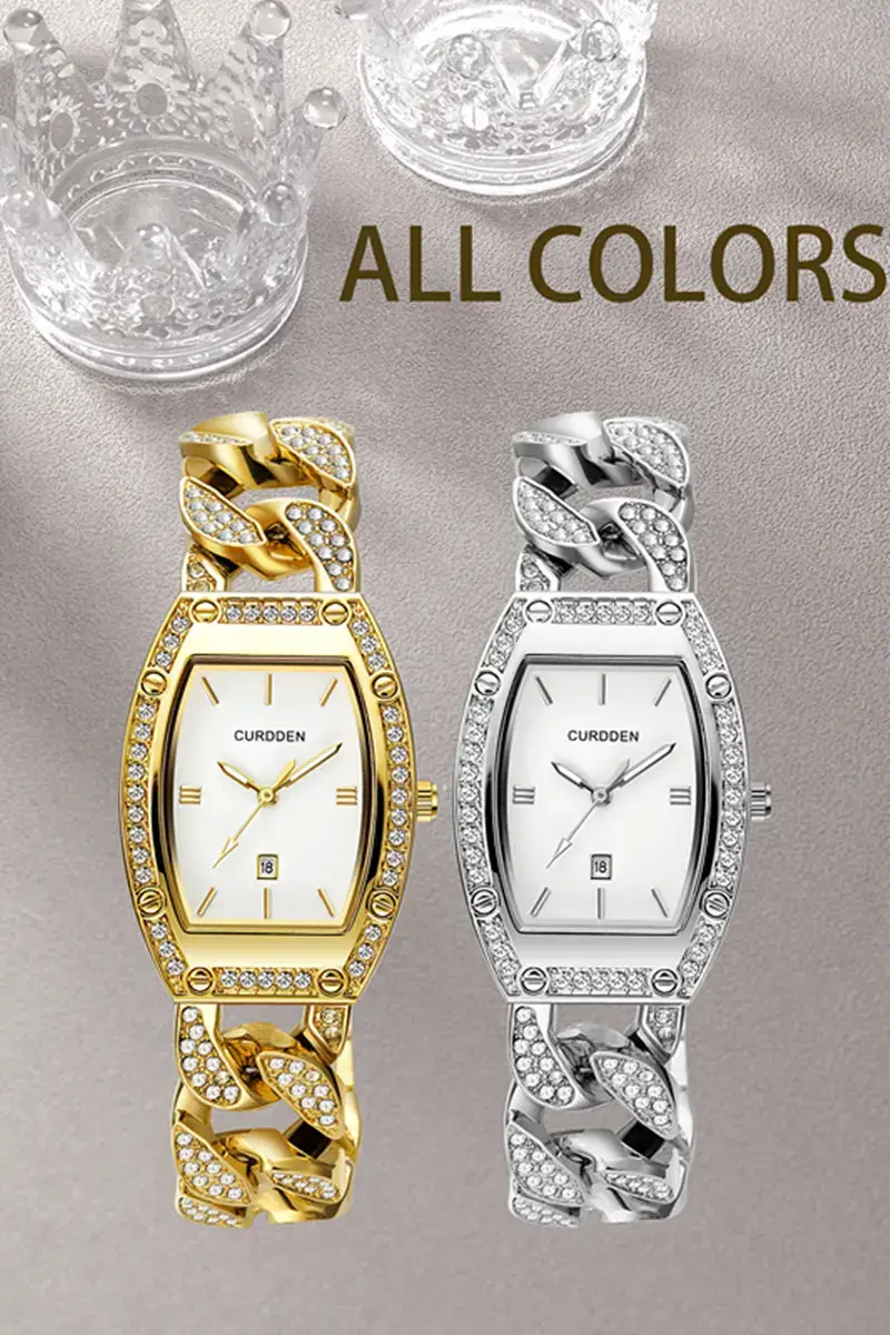 Gold Diamond Watch for Women Girls Luxury Date Quartz — feature 12