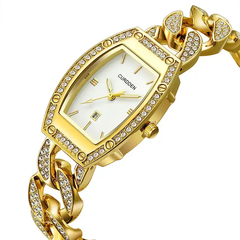 Gold Diamond Watch for Women Girls Luxury Date Quartz — feature 8