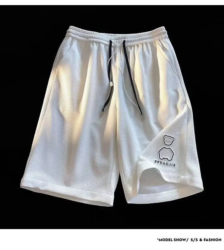 Men's White Cotton Shorts Loose Fit Summer Wear — feature 13