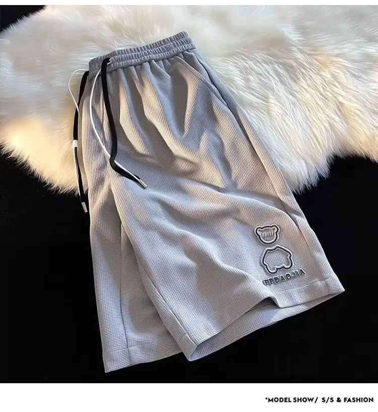 Men's White Cotton Shorts Loose Fit Summer Wear — feature 5