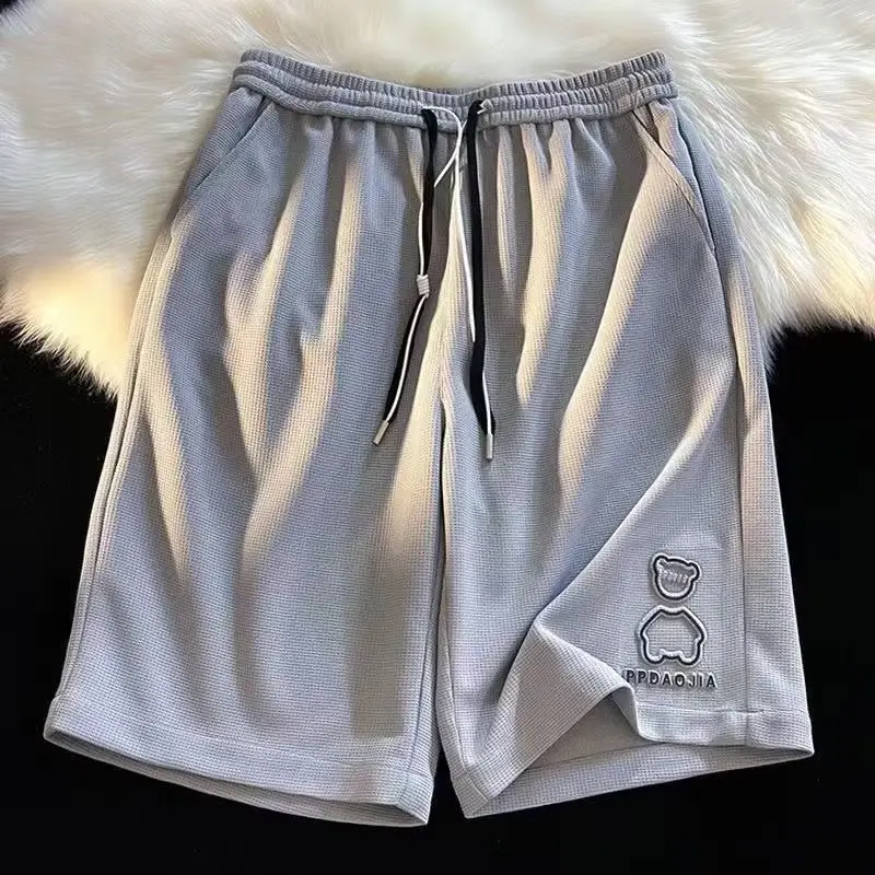 Men's White Cotton Shorts Loose Fit Summer Wear - Image 2