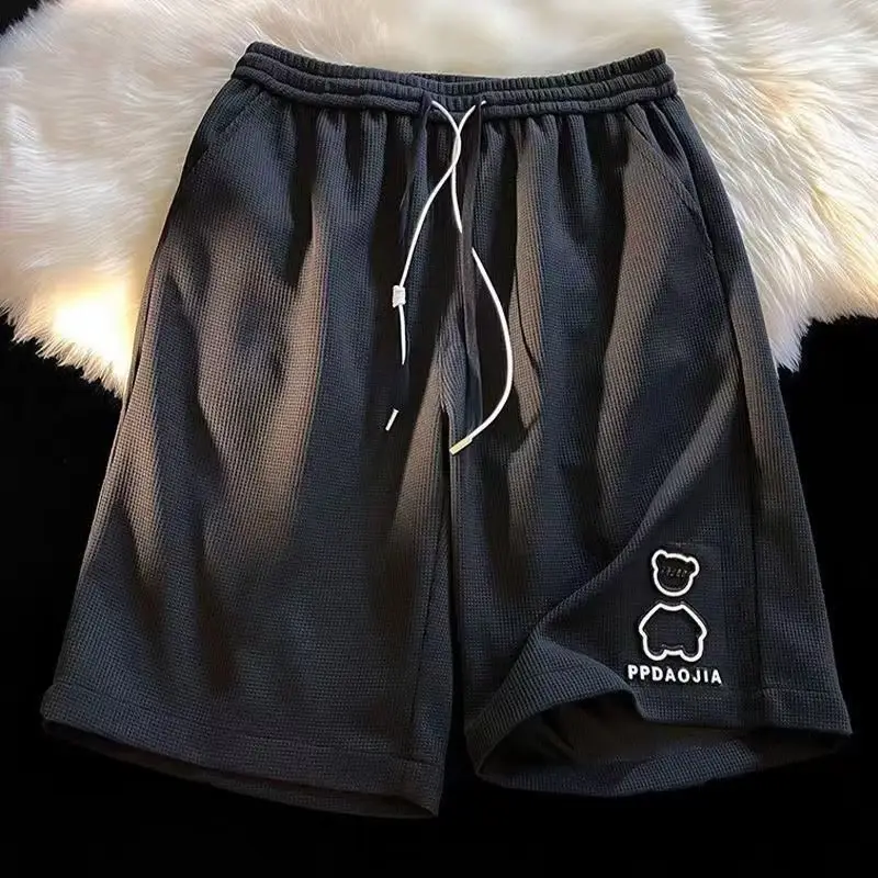 Men's White Cotton Shorts Loose Fit Summer Wear - Image 3