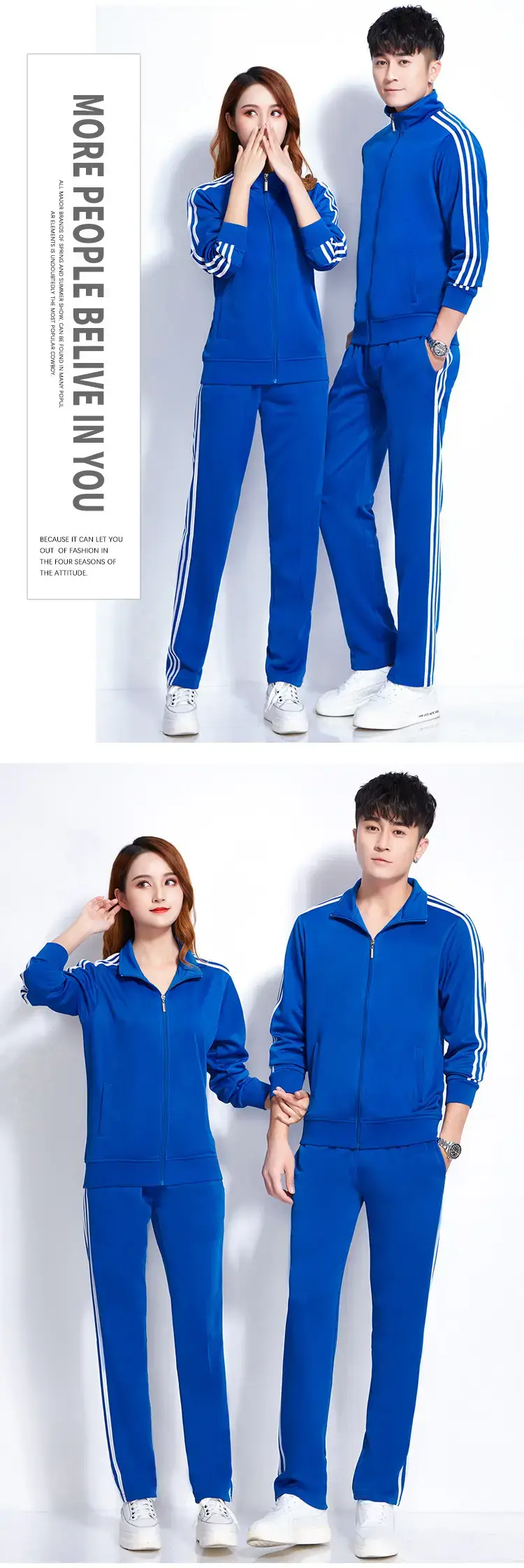 Men Black Track Suit with White Stripes — feature 14