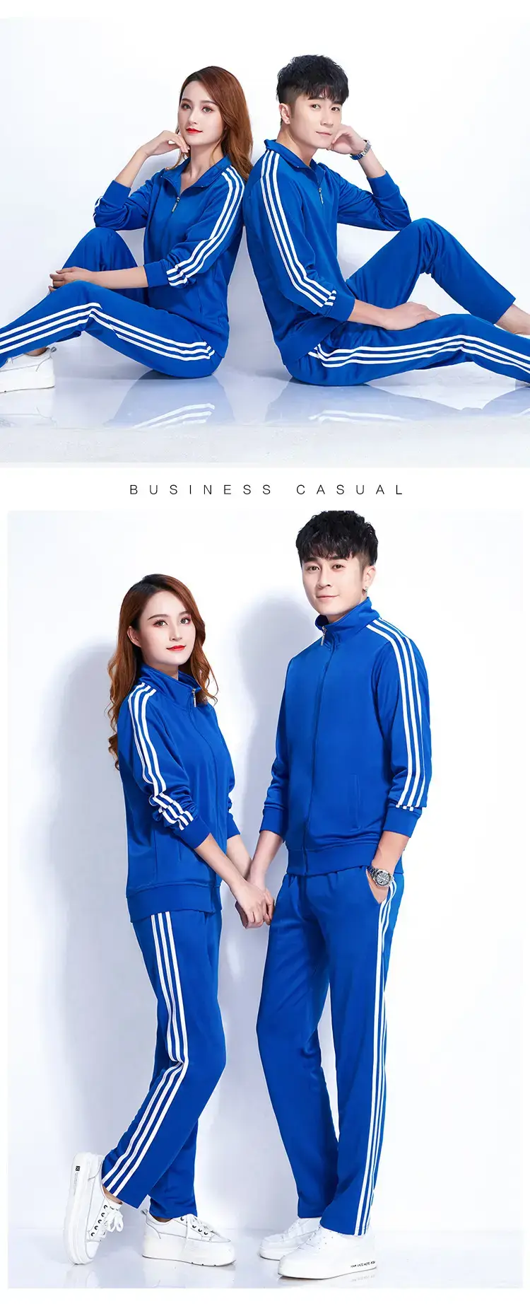 Men Black Track Suit with White Stripes — feature 15