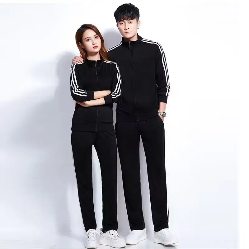 Men Black Track Suit with White Stripes — feature 19