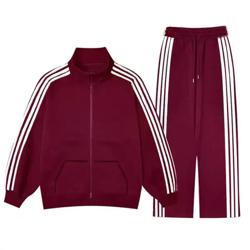 Men Black Track Suit with White Stripes - Image 23
